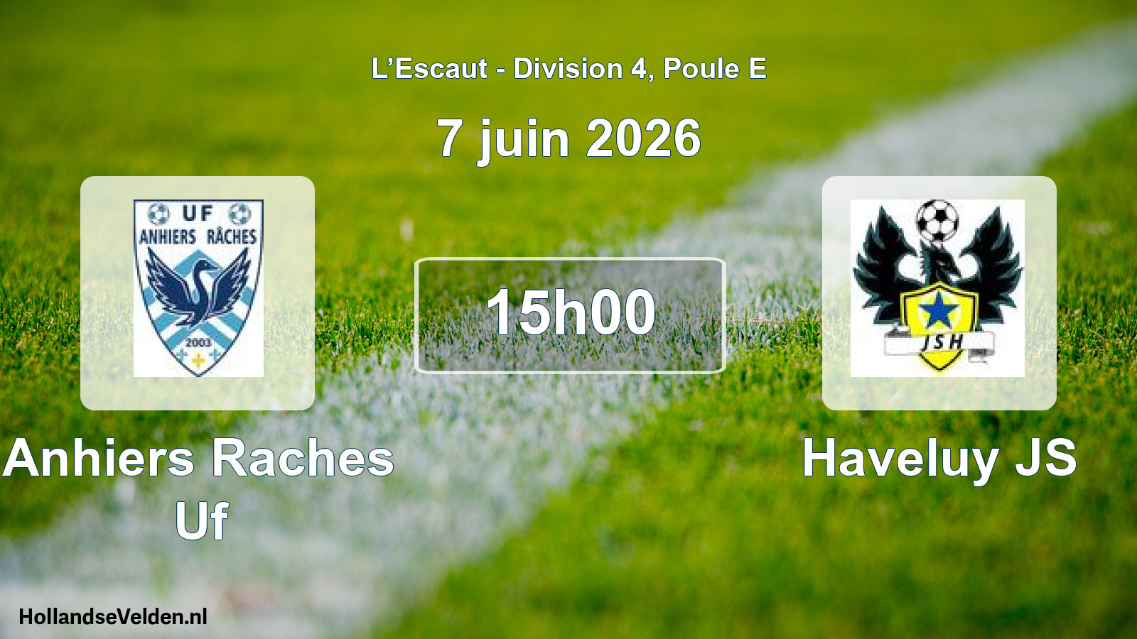 Match programmé: Anhiers Raches Uf - Haveluy JS (7 juin 2026)
