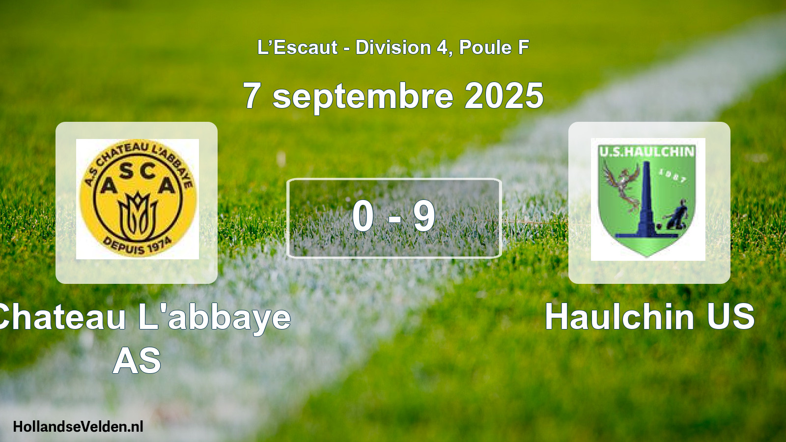 Match joué: Chateau L'abbaye AS - Haulchin US 0 - 9 (7 septembre 2025)