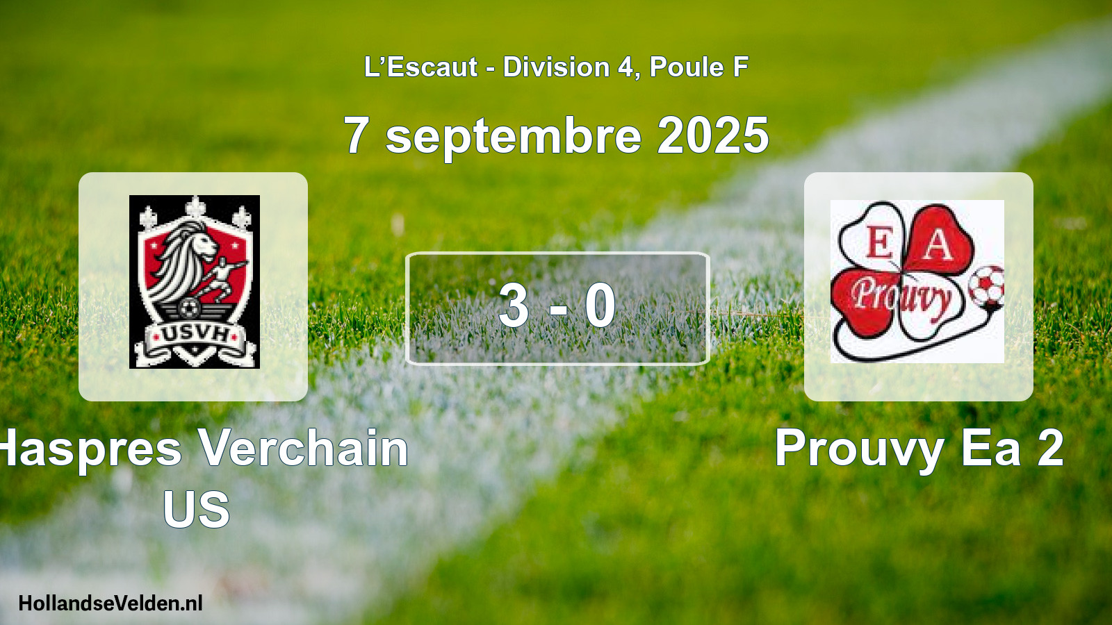 Match joué: Haspres Verchain US - Prouvy Ea 2 3 - 0 (7 septembre 2025)