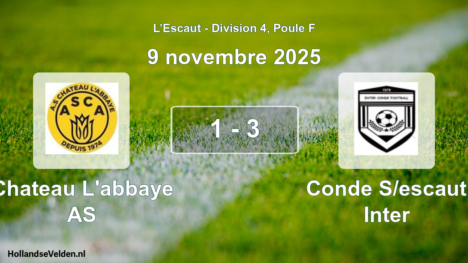 Match joué: Chateau L'abbaye AS - Conde S/escaut Inter 1 - 3 (9 novembre 2025)