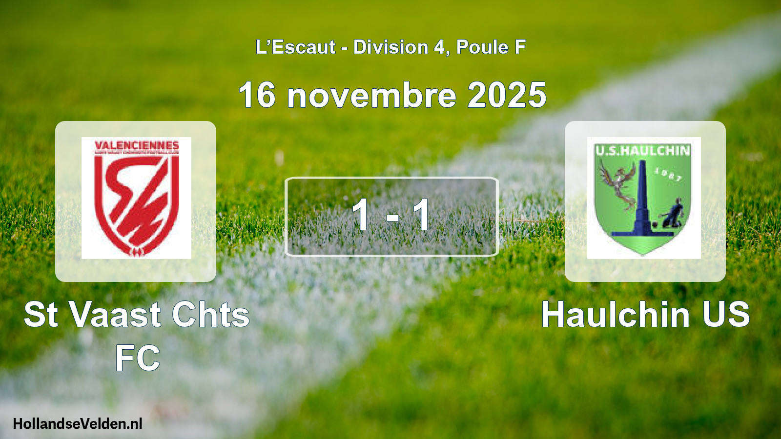 Match joué: St Vaast Chts FC - Haulchin US 1 - 1 (16 novembre 2025)