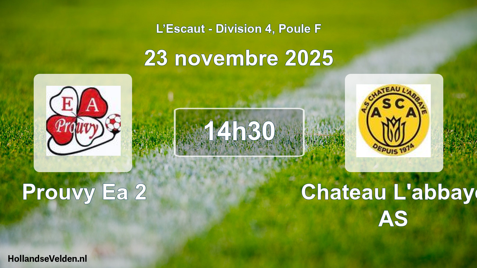 Match programmé: Prouvy Ea 2 - Chateau L'abbaye AS (23 novembre 2025)