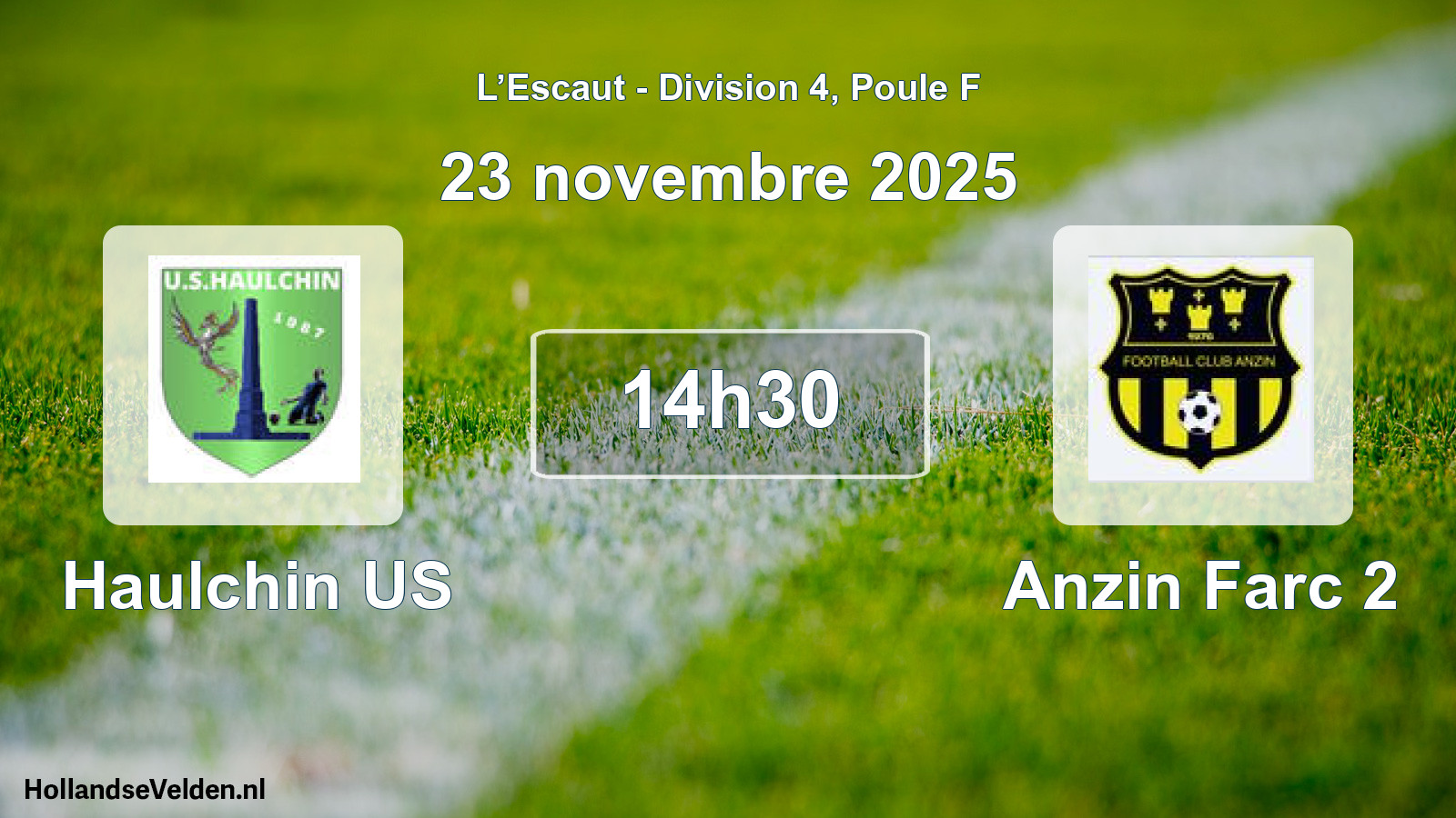Match programmé: Haulchin US - Anzin Farc 2 (23 novembre 2025)