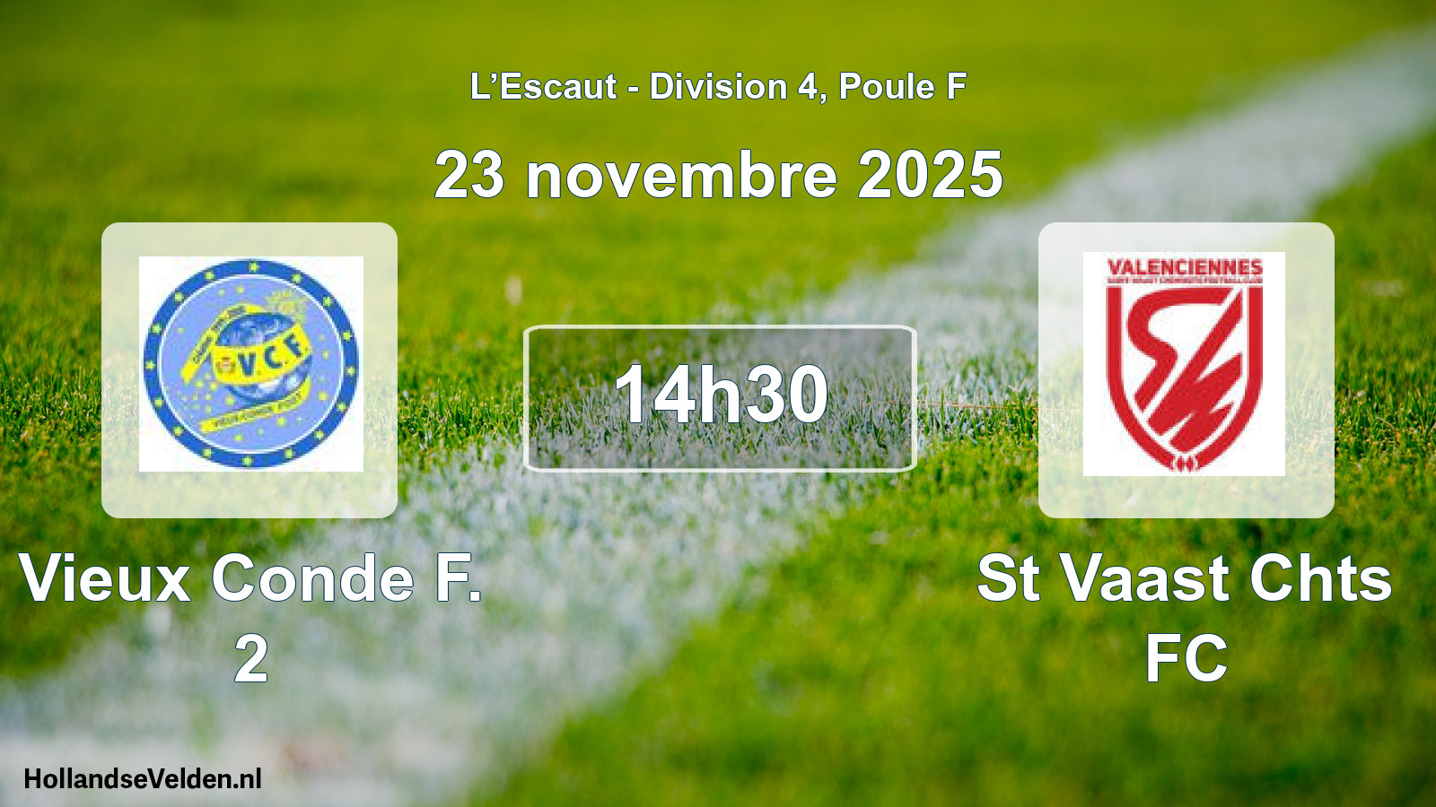 Match programmé: Vieux Conde F. 2 - St Vaast Chts FC (23 novembre 2025)