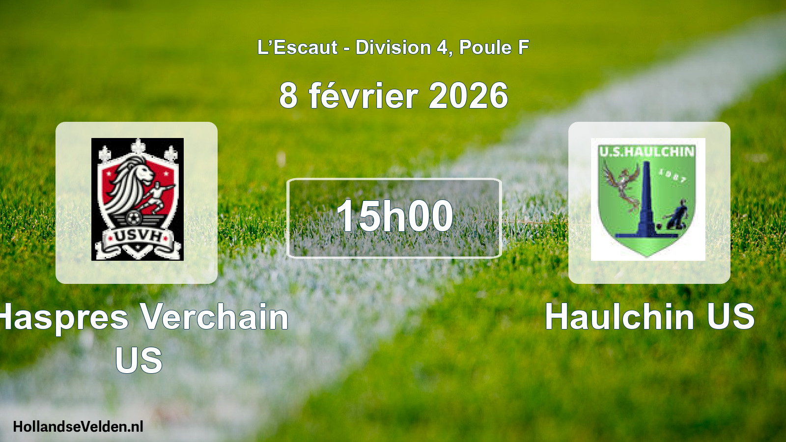 Match programmé: Haspres Verchain US - Haulchin US (8 février 2026)