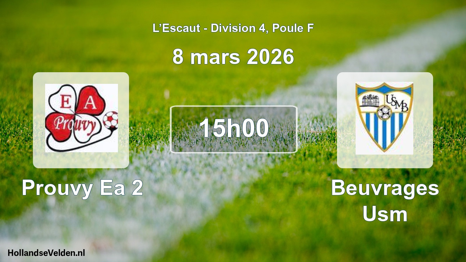 Match programmé: Prouvy Ea 2 - Beuvrages Usm (8 mars 2026)