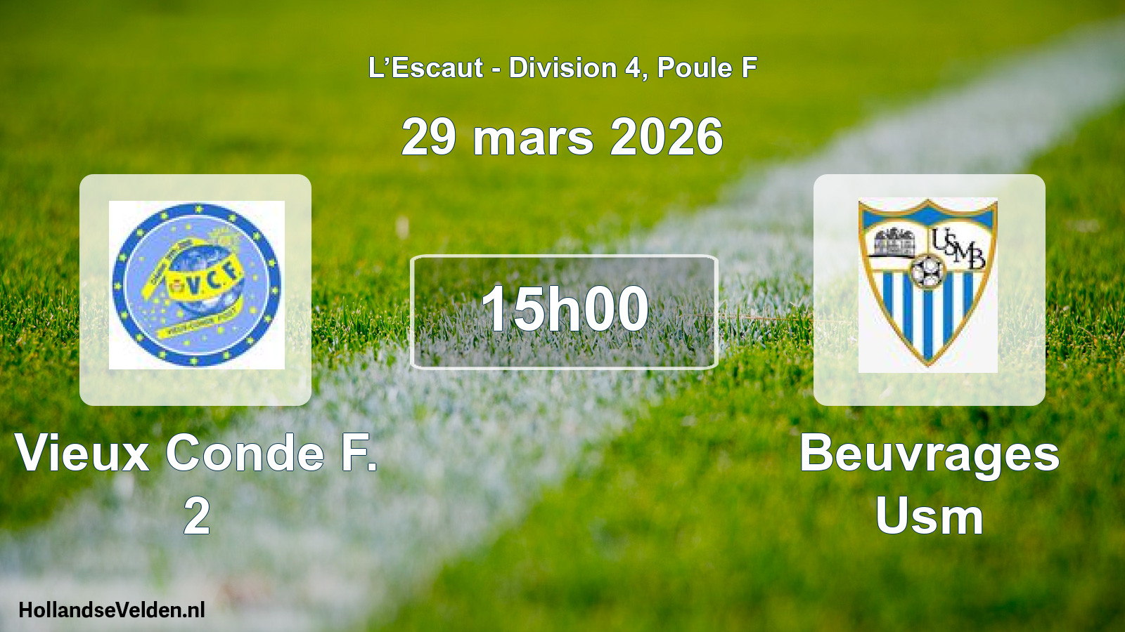 Match programmé: Vieux Conde F. 2 - Beuvrages Usm (29 mars 2026)