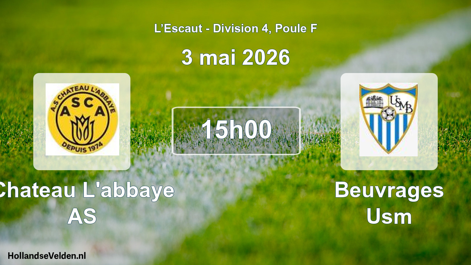 Match programmé: Chateau L'abbaye AS - Beuvrages Usm (3 mai 2026)