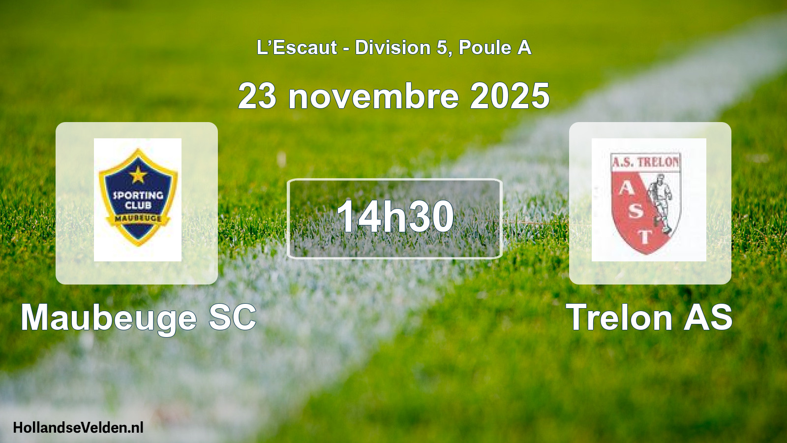 Match programmé: Maubeuge SC - Trelon AS (23 novembre 2025)