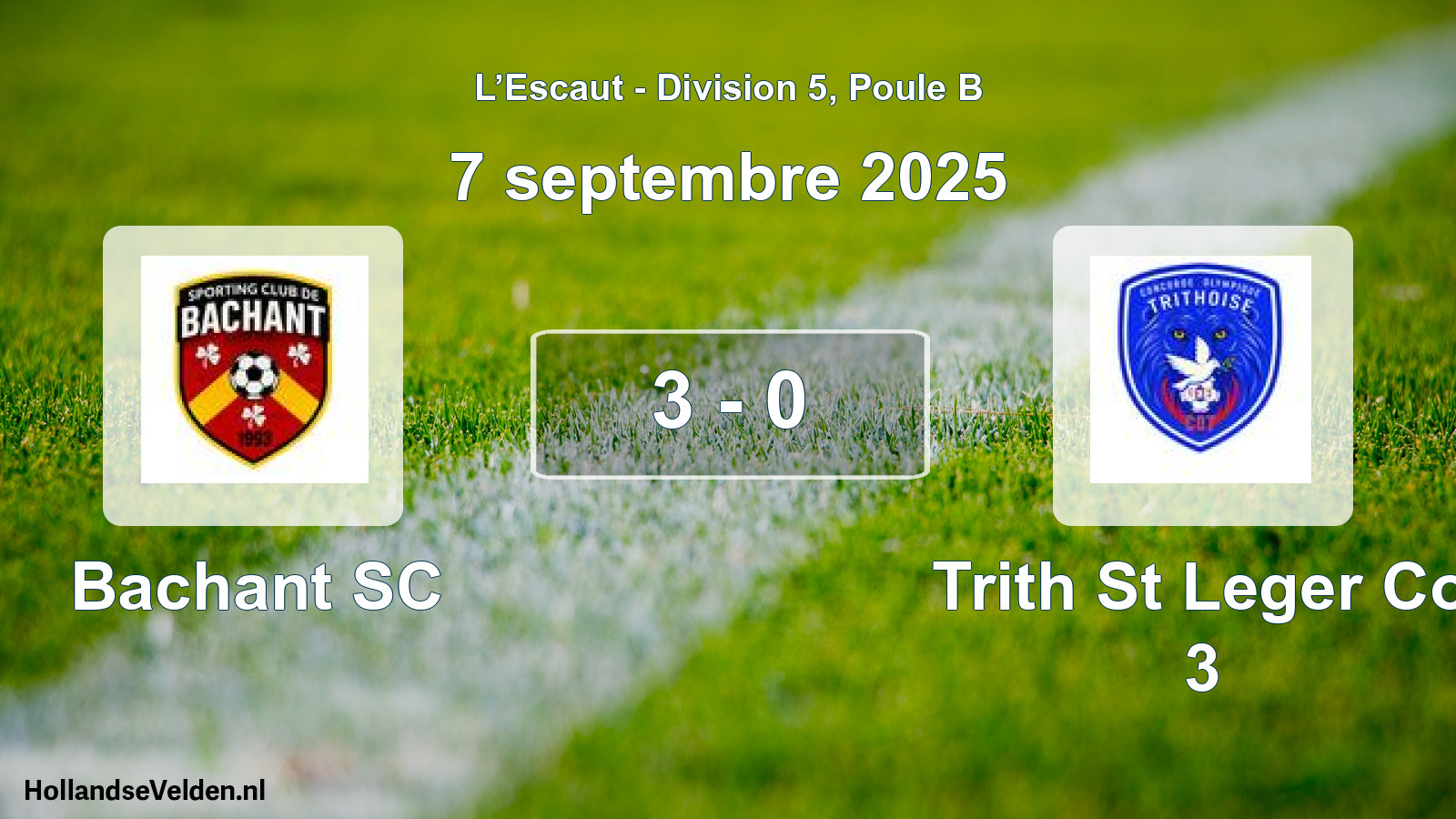 Total number of matches played: Bachant SC - Trith St Leger Co 3 3 - 0 (7 September 2025)