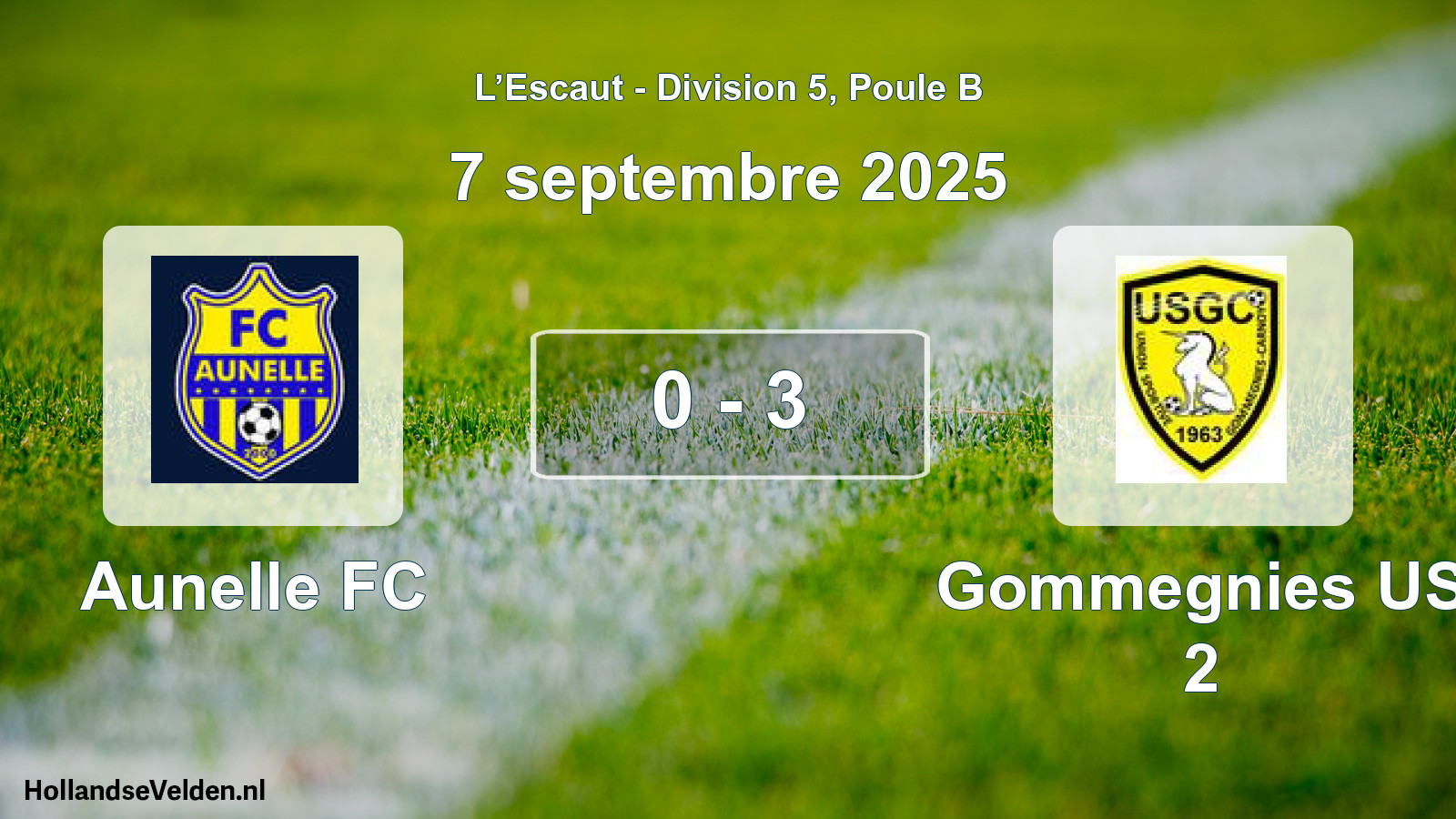 Total number of matches played: Aunelle FC - Gommegnies US 2 0 - 3 (7 September 2025)