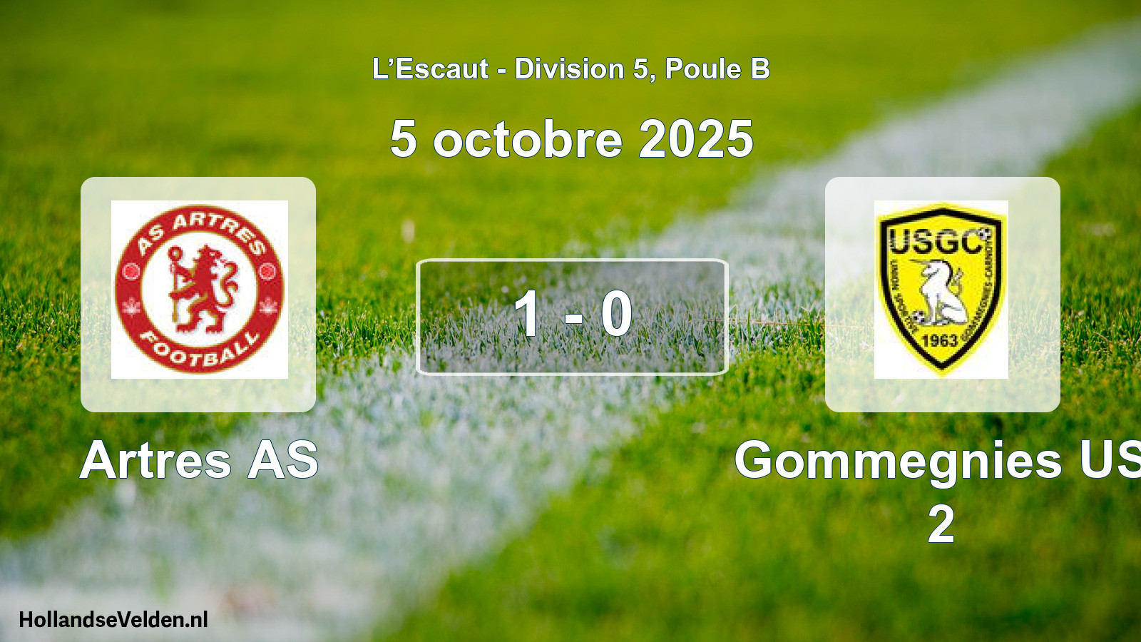 Total number of matches played: Artres AS - Gommegnies US 2 1 - 0 (5 October 2025)