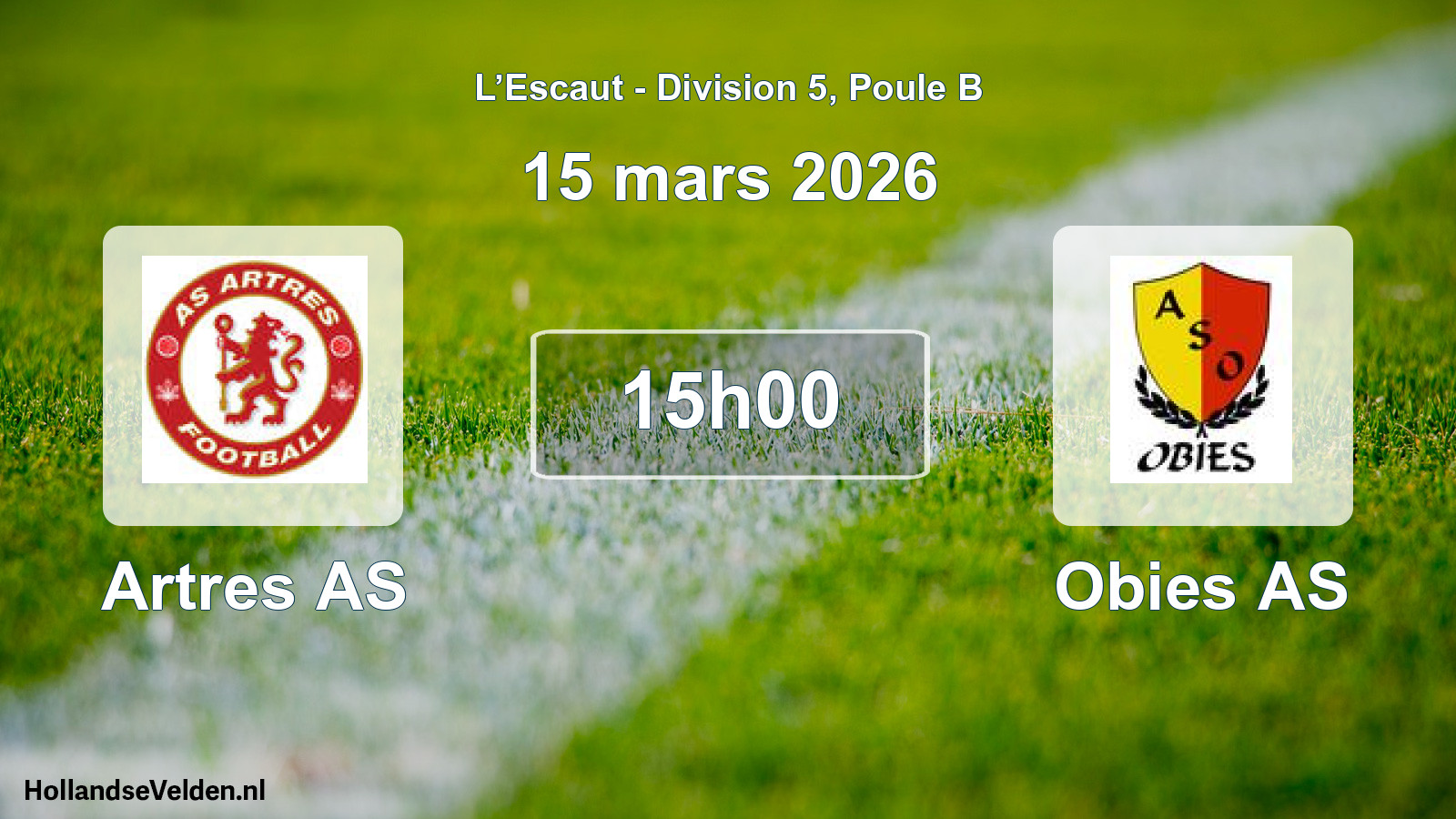 Match programmé: Artres AS - Obies AS (15 mars 2026)