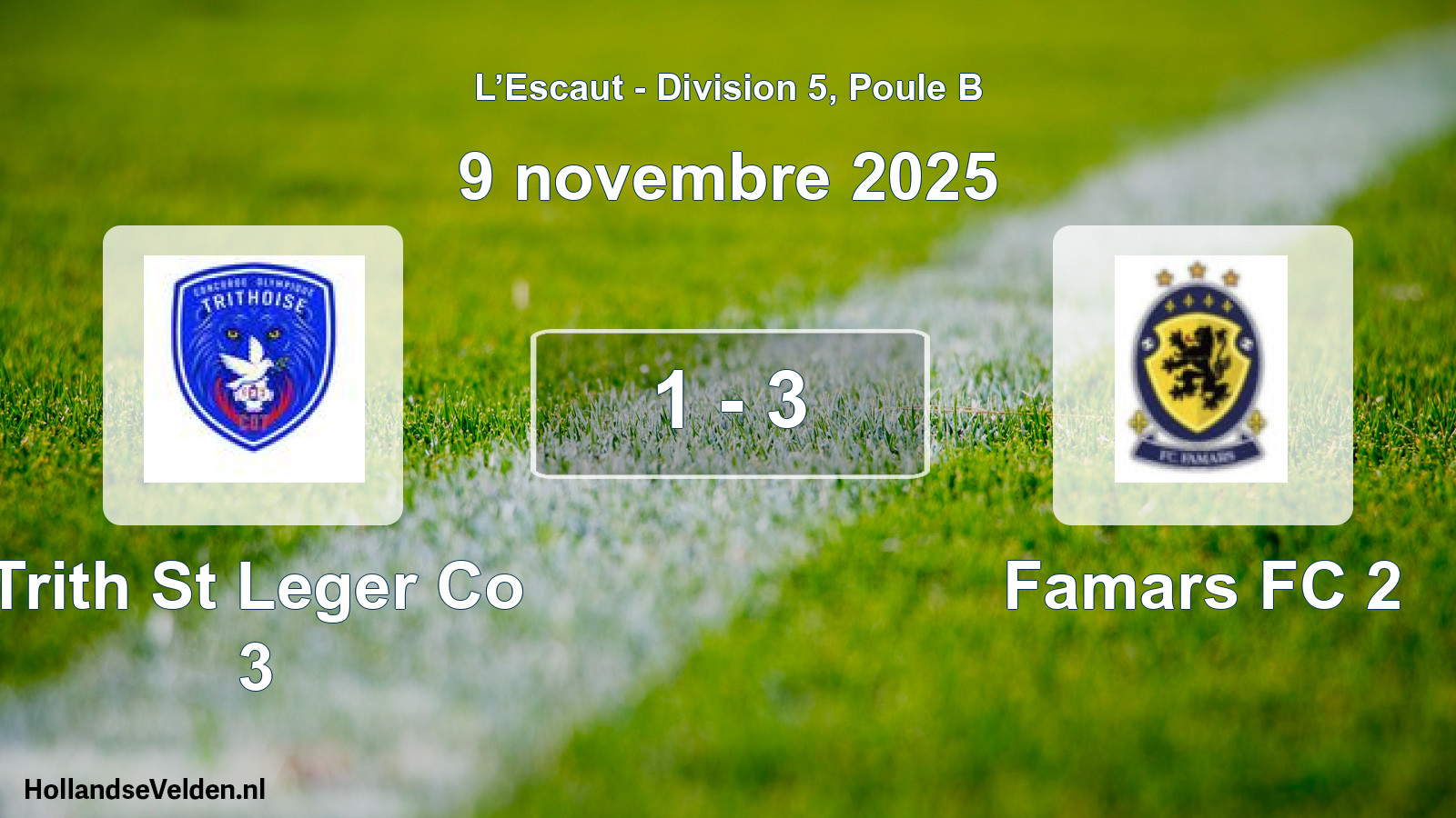 Match joué: Trith St Leger Co 3 - Famars FC 2 1 - 3 (9 novembre 2025)