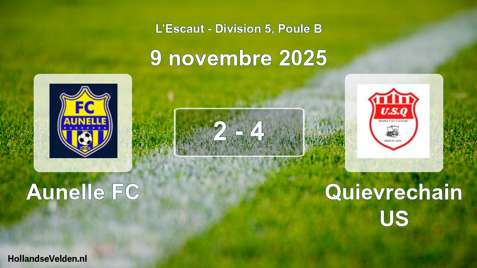 Match joué: Aunelle FC - Quievrechain US 2 - 4 (9 novembre 2025)