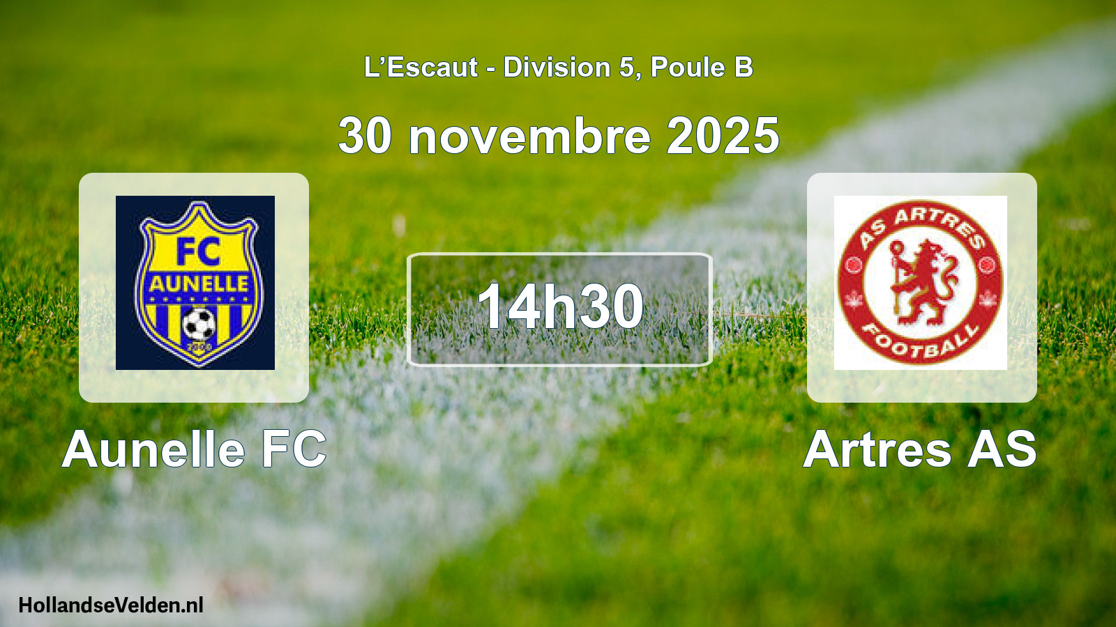 Match programmé: Aunelle FC - Artres AS (30 novembre 2025)