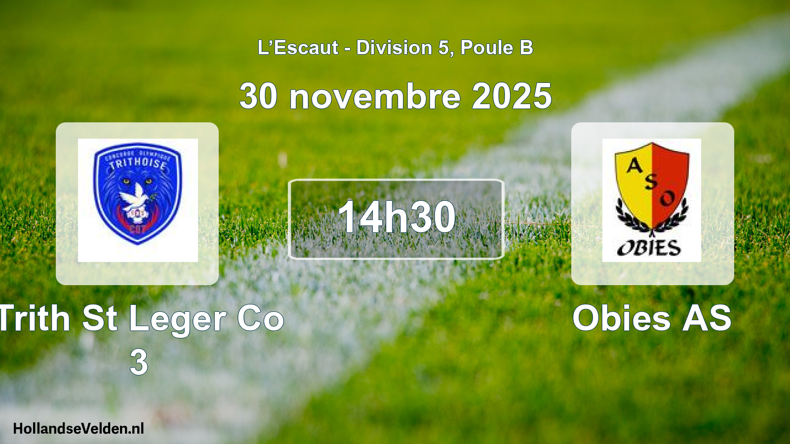 Match programmé: Trith St Leger Co 3 - Obies AS (30 novembre 2025)