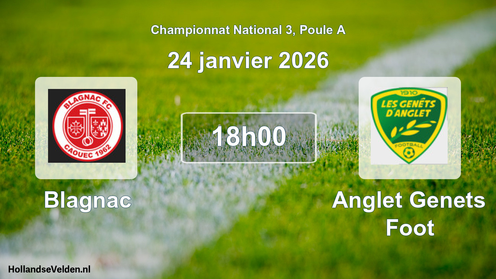 Geplande wedstrijd: Blagnac - Anglet Genets Foot (24 januari 2026)