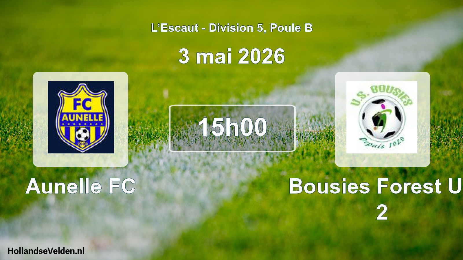 Match programmé: Aunelle FC - Bousies Forest US 2 (3 mai 2026)
