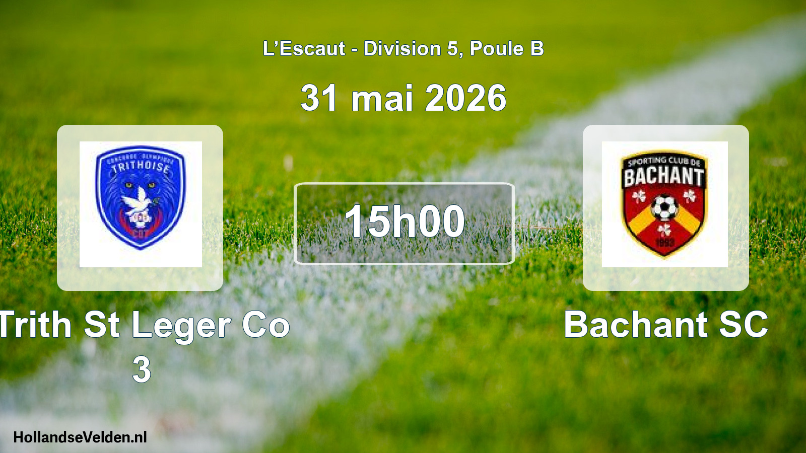 Match programmé: Trith St Leger Co 3 - Bachant SC (31 mai 2026)