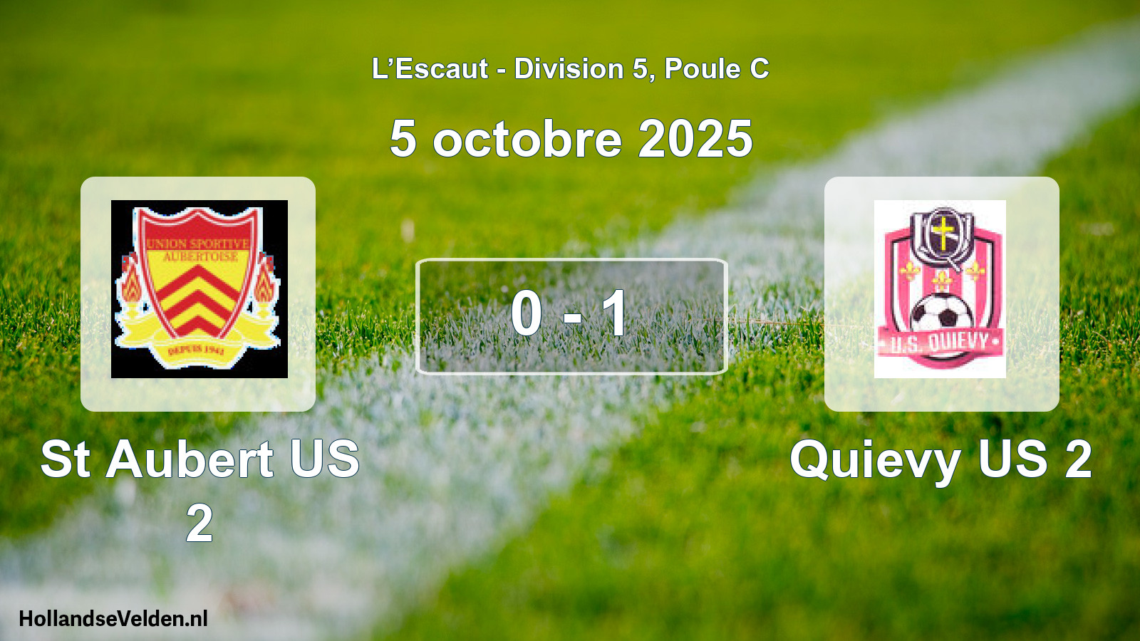 Match joué: St Aubert US 2 - Quievy US 2 0 - 1 (5 octobre 2025)