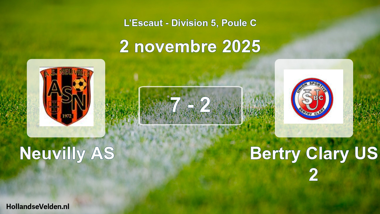 Match joué: Neuvilly AS - Bertry Clary US 2 7 - 2 (2 novembre 2025)