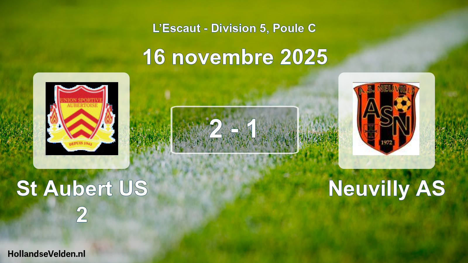 Match joué: St Aubert US 2 - Neuvilly AS 2 - 1 (16 novembre 2025)