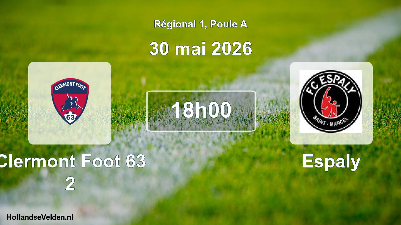 Geplande wedstrijd: Clermont Foot 63 2 - Espaly (30 mai 2026)