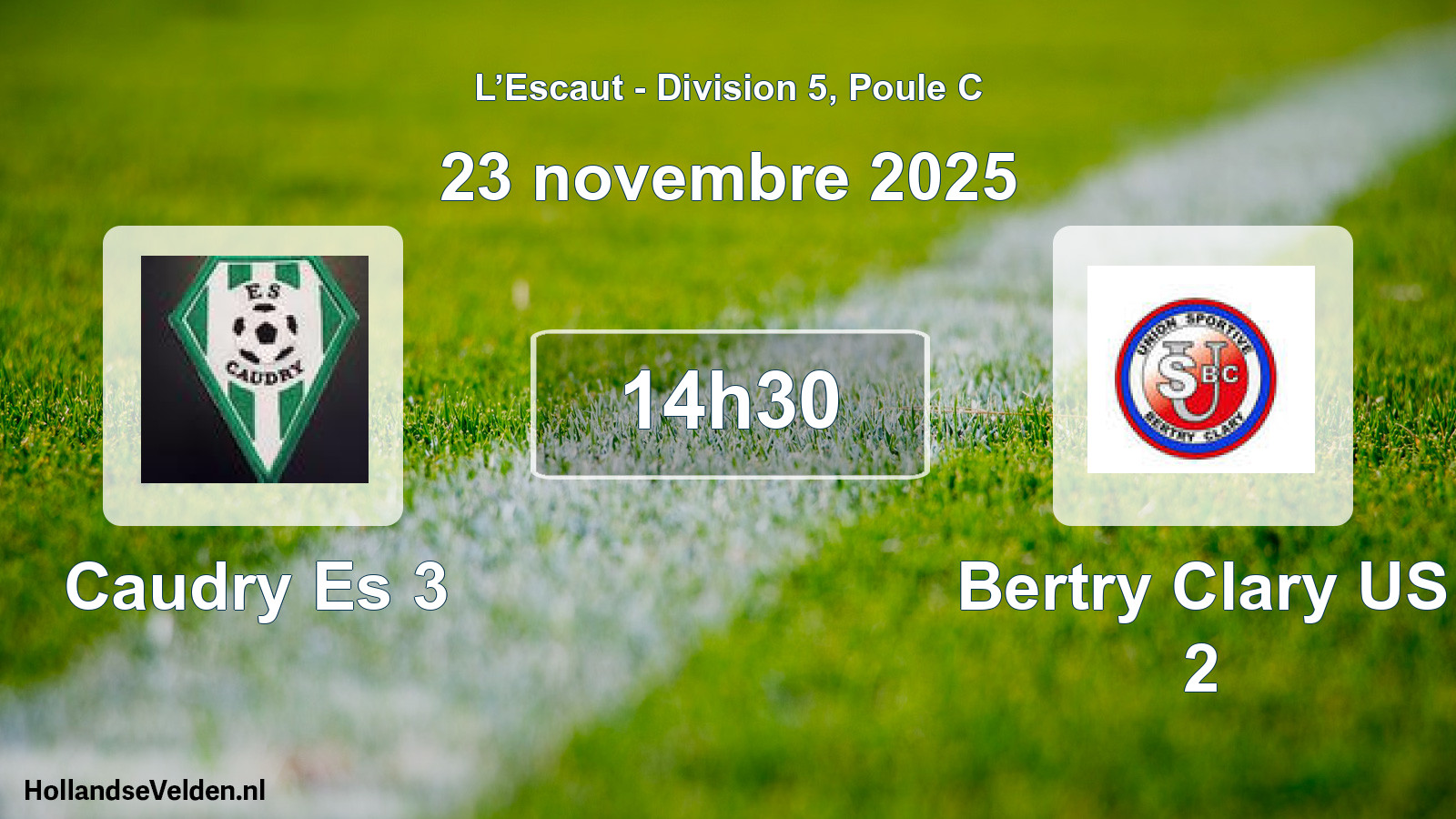 Match programmé: Caudry Es 3 - Bertry Clary US 2 (23 novembre 2025)