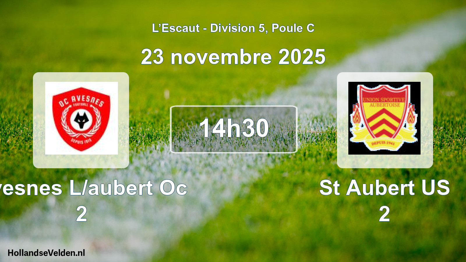 Match programmé: Avesnes L/aubert Oc 2 - St Aubert US 2 (23 novembre 2025)