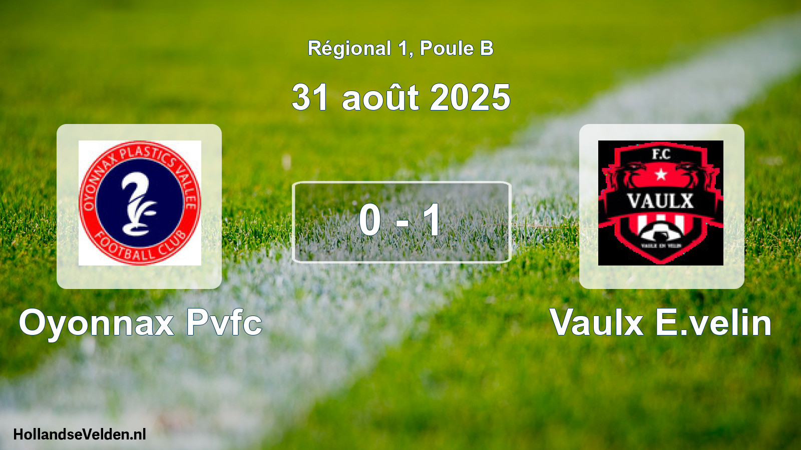 Total number of matches played: Oyonnax Pvfc - Vaulx E.velin 0 - 1 (31 August 2025)