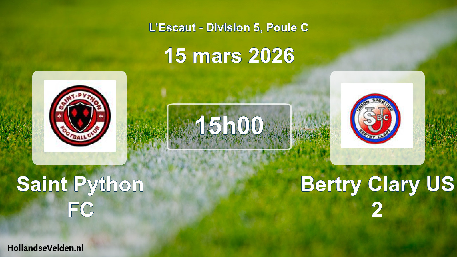 Match programmé: Saint Python FC - Bertry Clary US 2 (15 mars 2026)