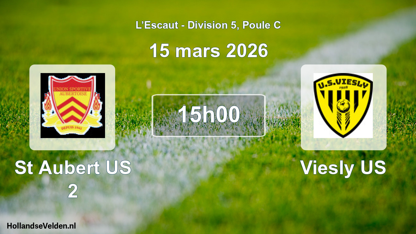 Match programmé: St Aubert US 2 - Viesly US (15 mars 2026)