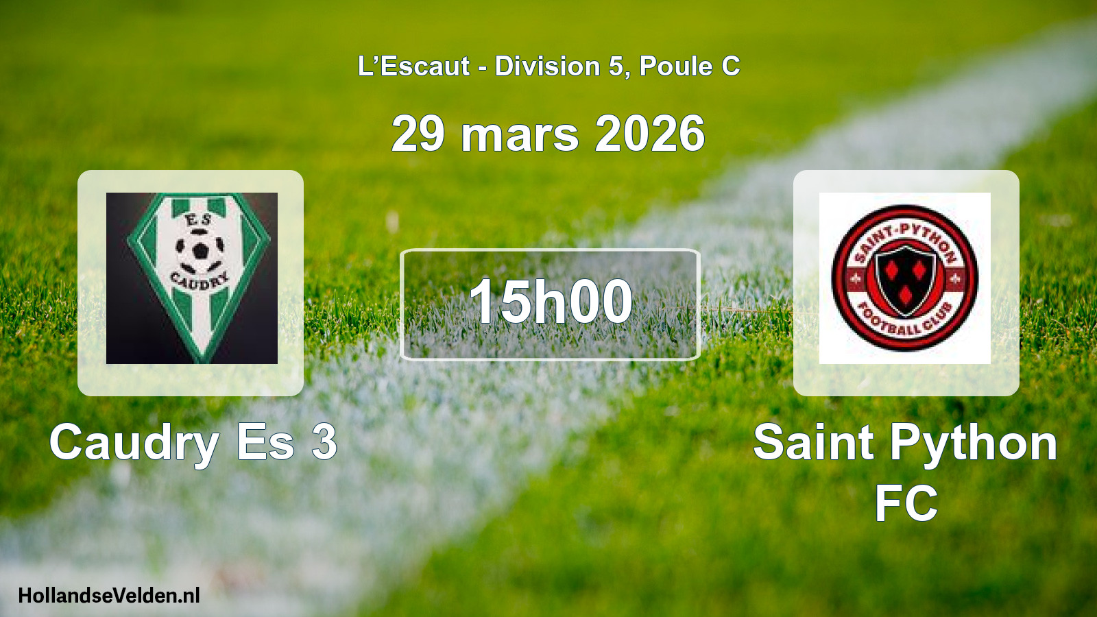 Match programmé: Caudry Es 3 - Saint Python FC (29 mars 2026)