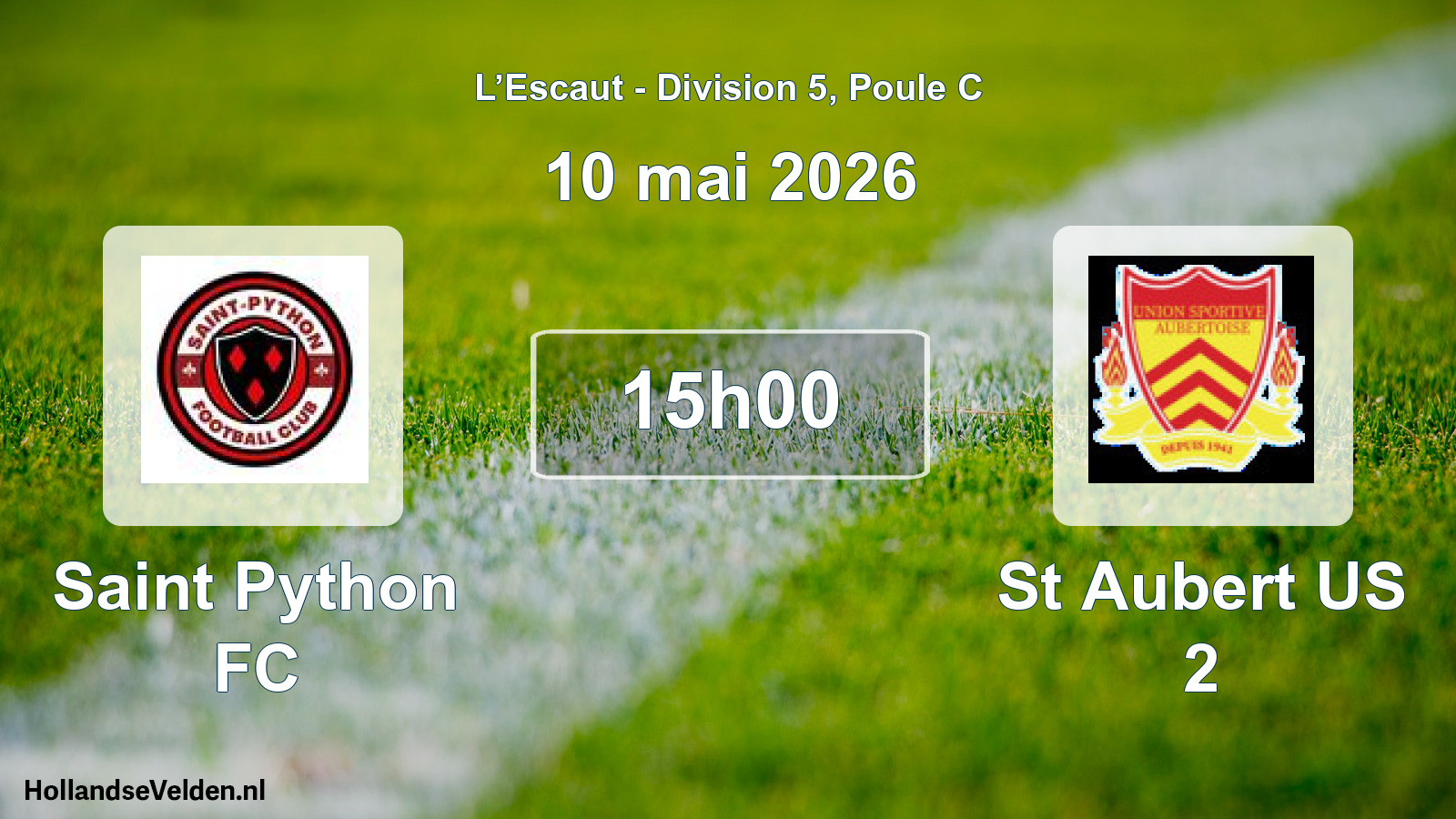 Match programmé: Saint Python FC - St Aubert US 2 (10 mai 2026)