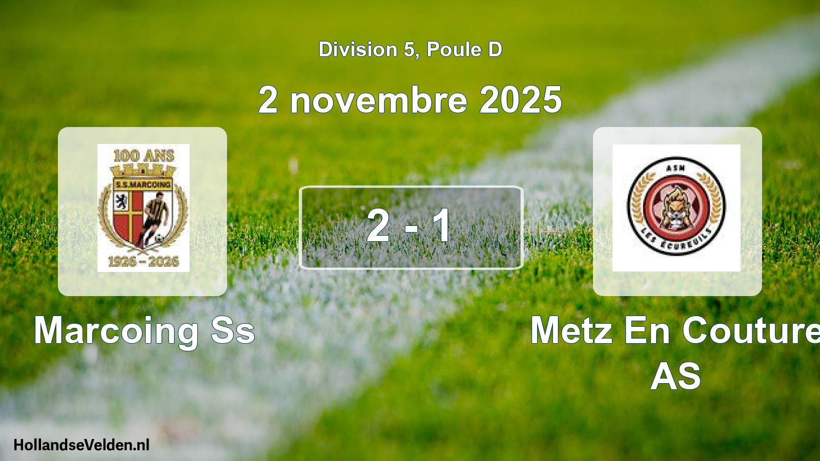 Match joué: Marcoing Ss - Metz En Couture AS 2 - 1 (2 novembre 2025)