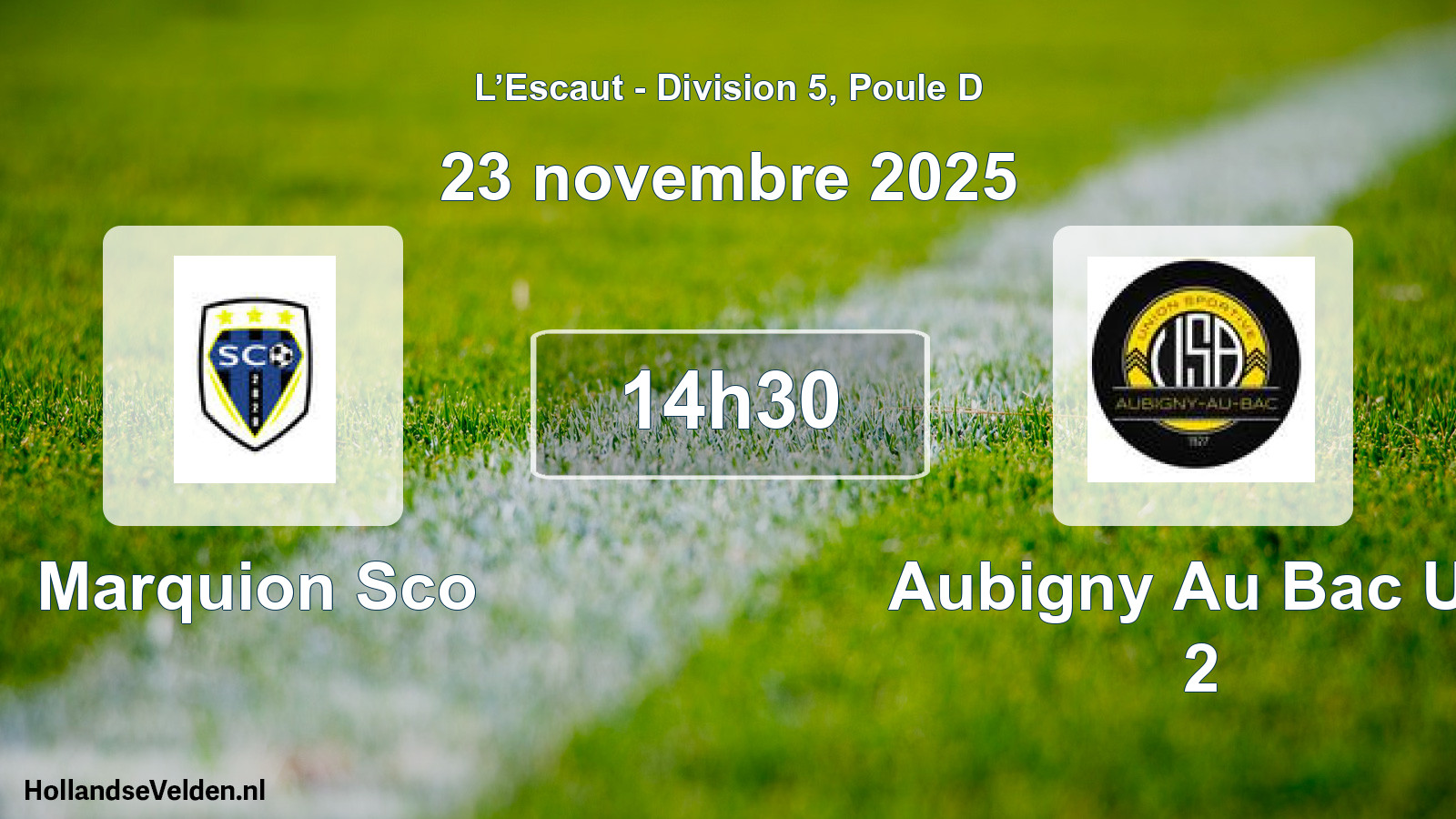 Match programmé: Marquion Sco - Aubigny Au Bac US 2 (23 novembre 2025)