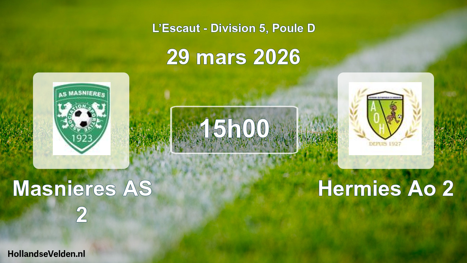 Match programmé: Masnieres AS 2 - Hermies Ao 2 (29 mars 2026)