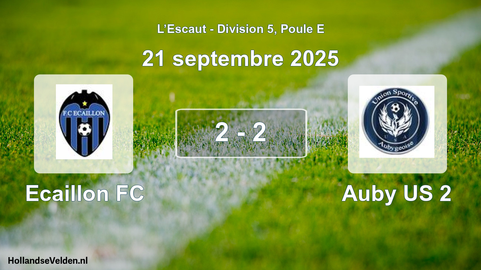 Match joué: Ecaillon FC - Auby US 2 2 - 2 (21 septembre 2025)