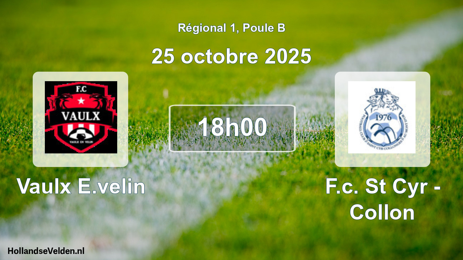 Geplande wedstrijd: Vaulx E.velin - F.c. St Cyr - Collon (25 oktober 2025)