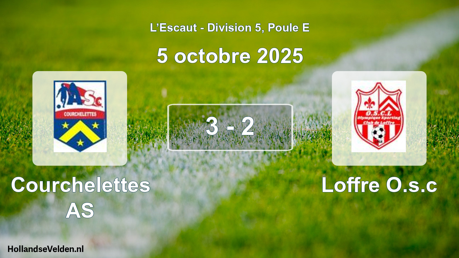 Match joué: Courchelettes AS - Loffre O.s.c 3 - 2 (5 octobre 2025)