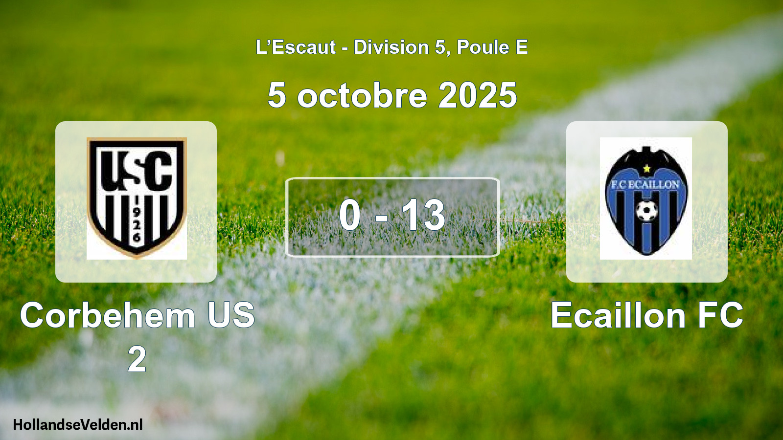 Match joué: Corbehem US 2 - Ecaillon FC 0 - 13 (5 octobre 2025)