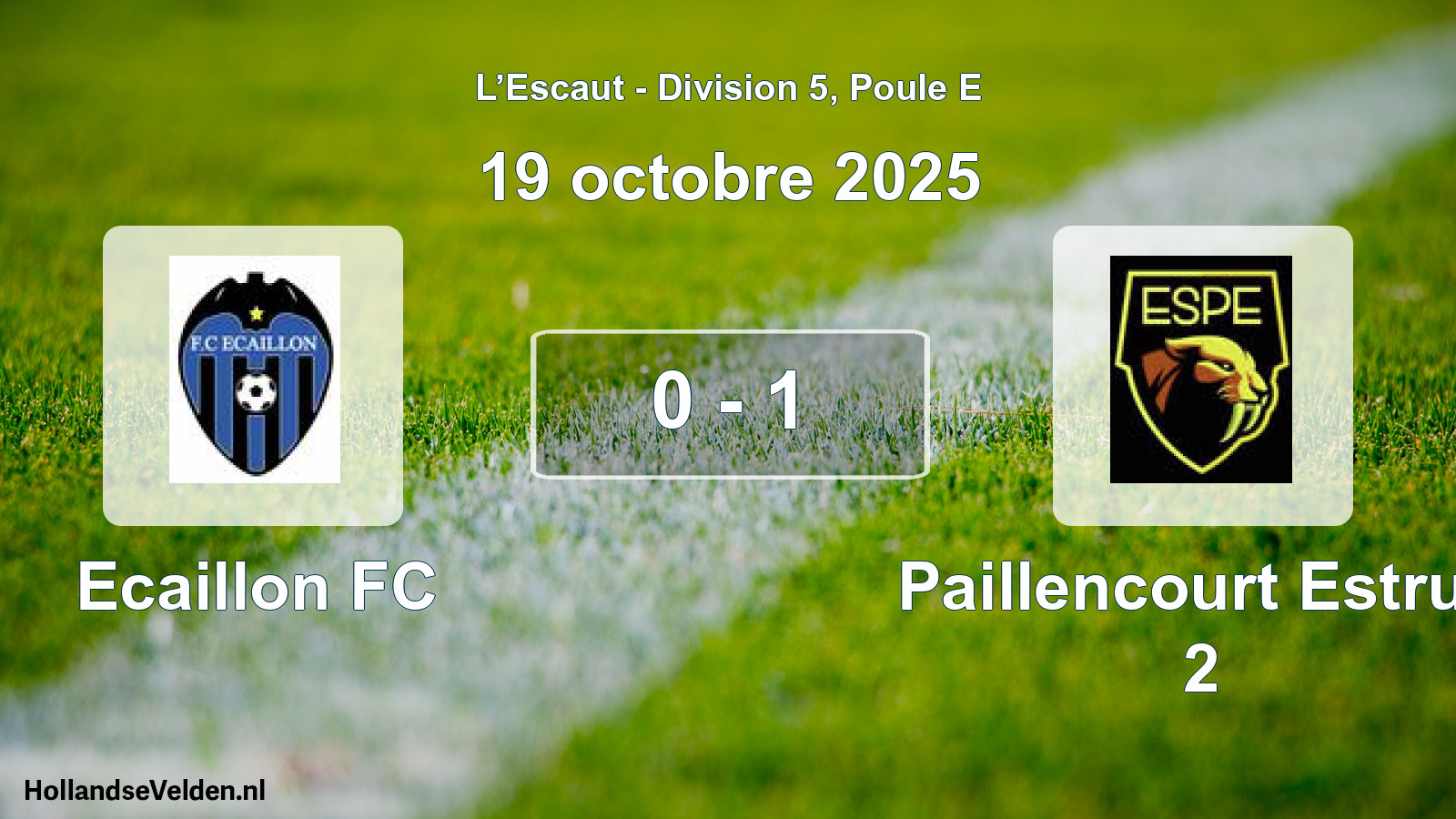 Gespeelde wedstrijd: Ecaillon FC - Paillencourt Estrun 2 0 - 1 (19 oktober 2025)