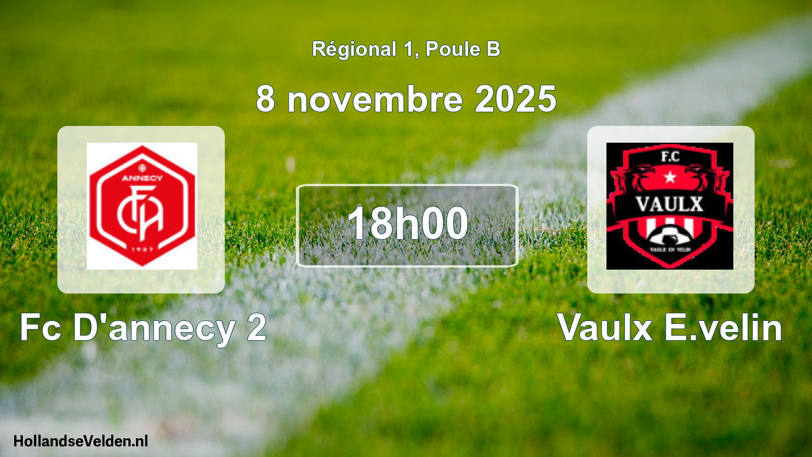 Geplande wedstrijd: Fc D'annecy 2 - Vaulx E.velin (8 novembre 2025)