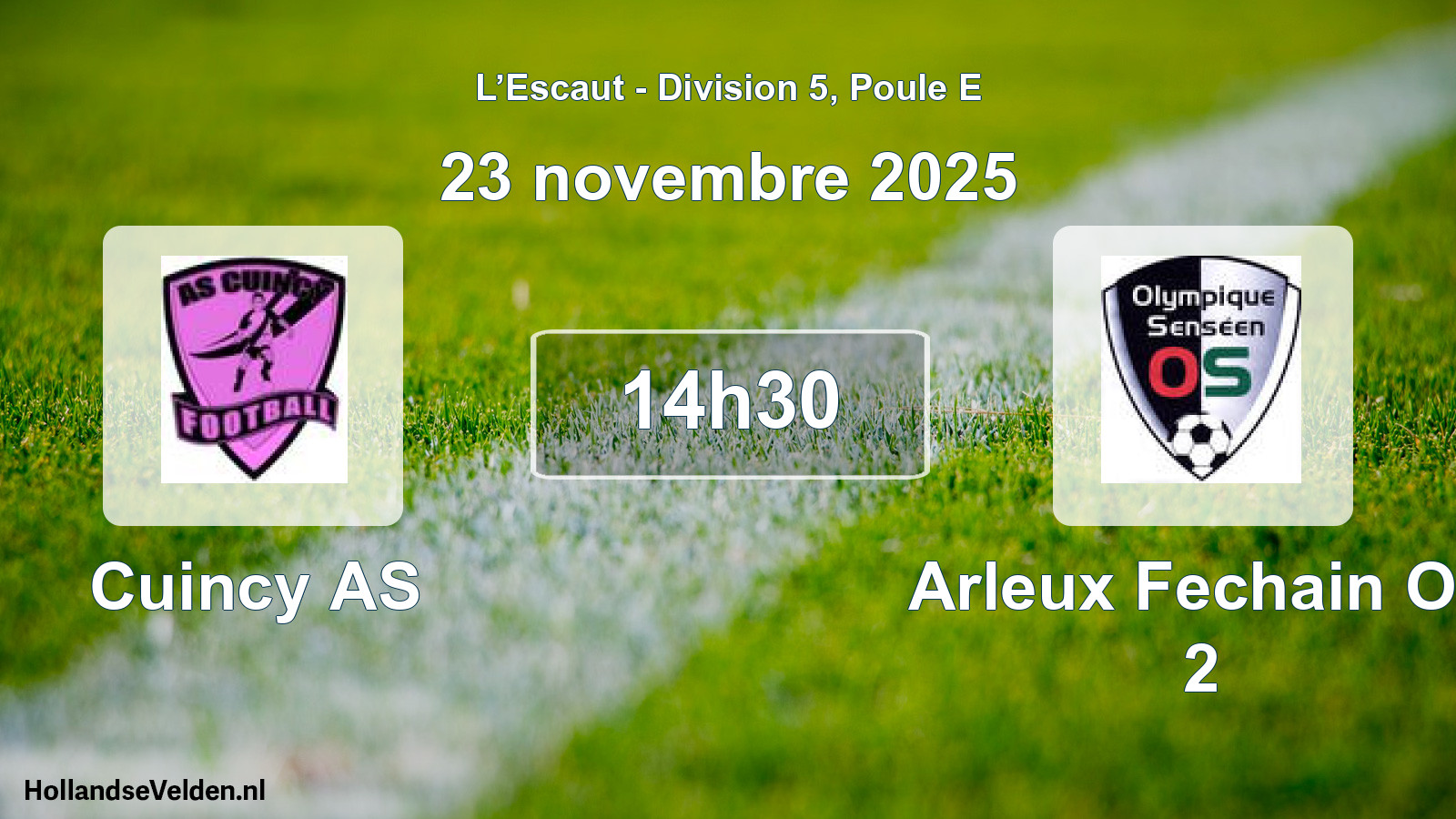 Geplande wedstrijd: Cuincy AS - Arleux Fechain Os 2 (23 november 2025)