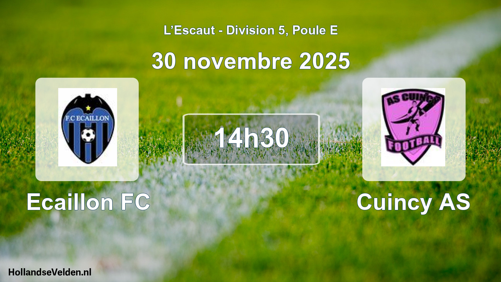 Match programmé: Ecaillon FC - Cuincy AS (30 novembre 2025)