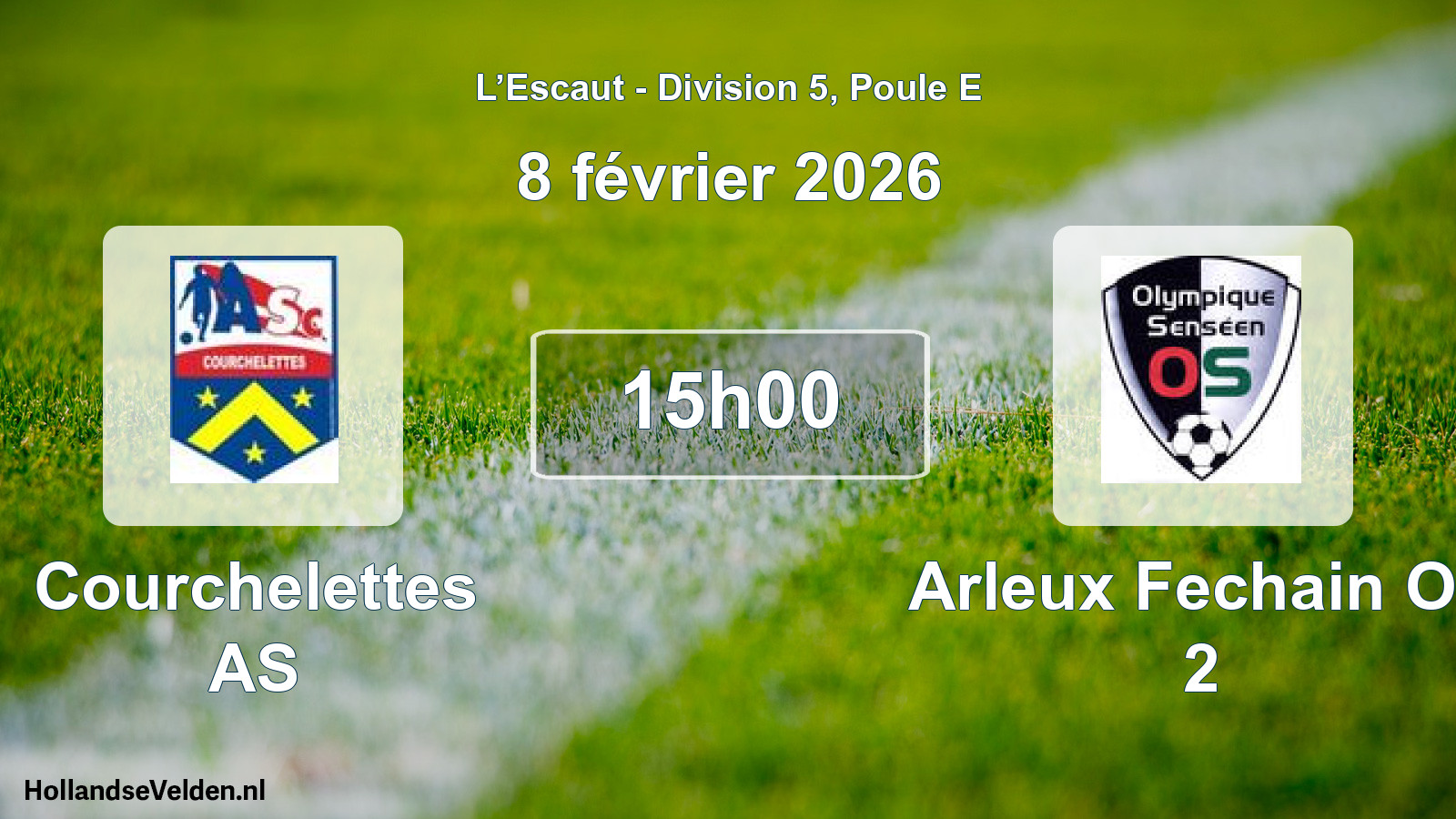 Match programmé: Courchelettes AS - Arleux Fechain Os 2 (8 février 2026)