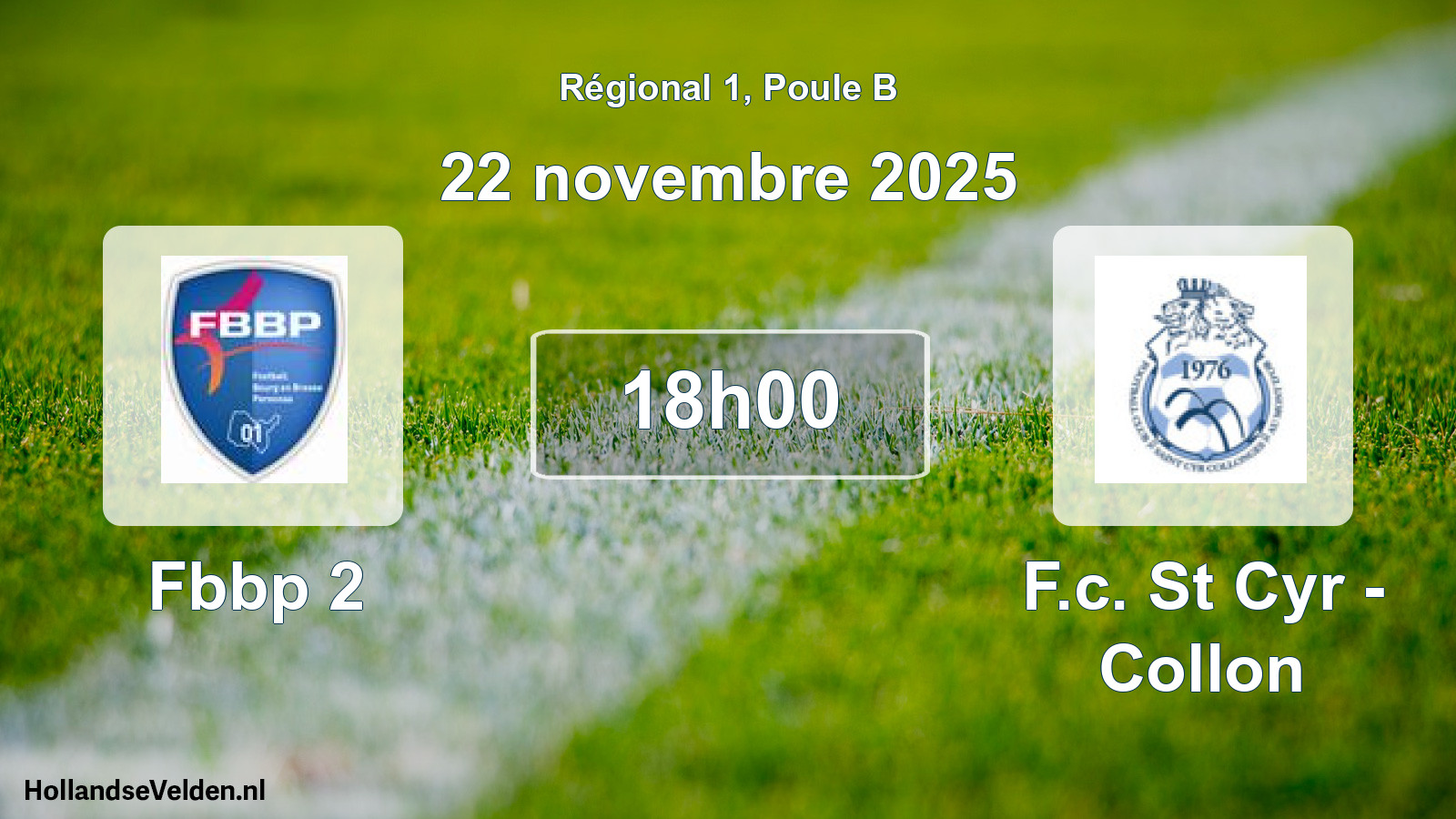 Scheduled Match: Fbbp 2 - F.c. St Cyr - Collon (22 November 2025)