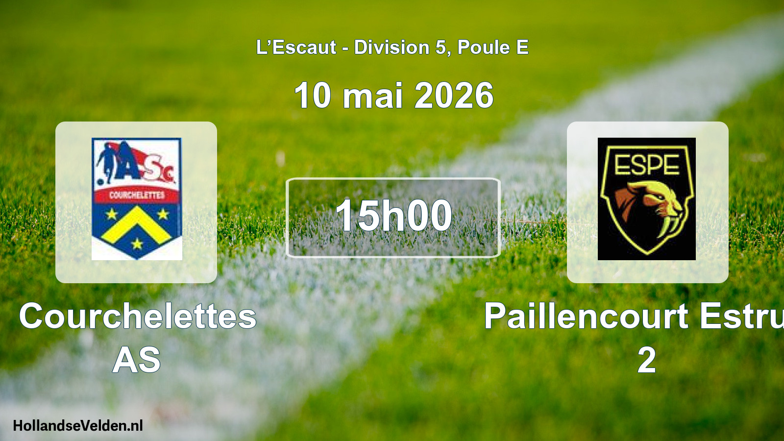 Match programmé: Courchelettes AS - Paillencourt Estrun 2 (10 mai 2026)