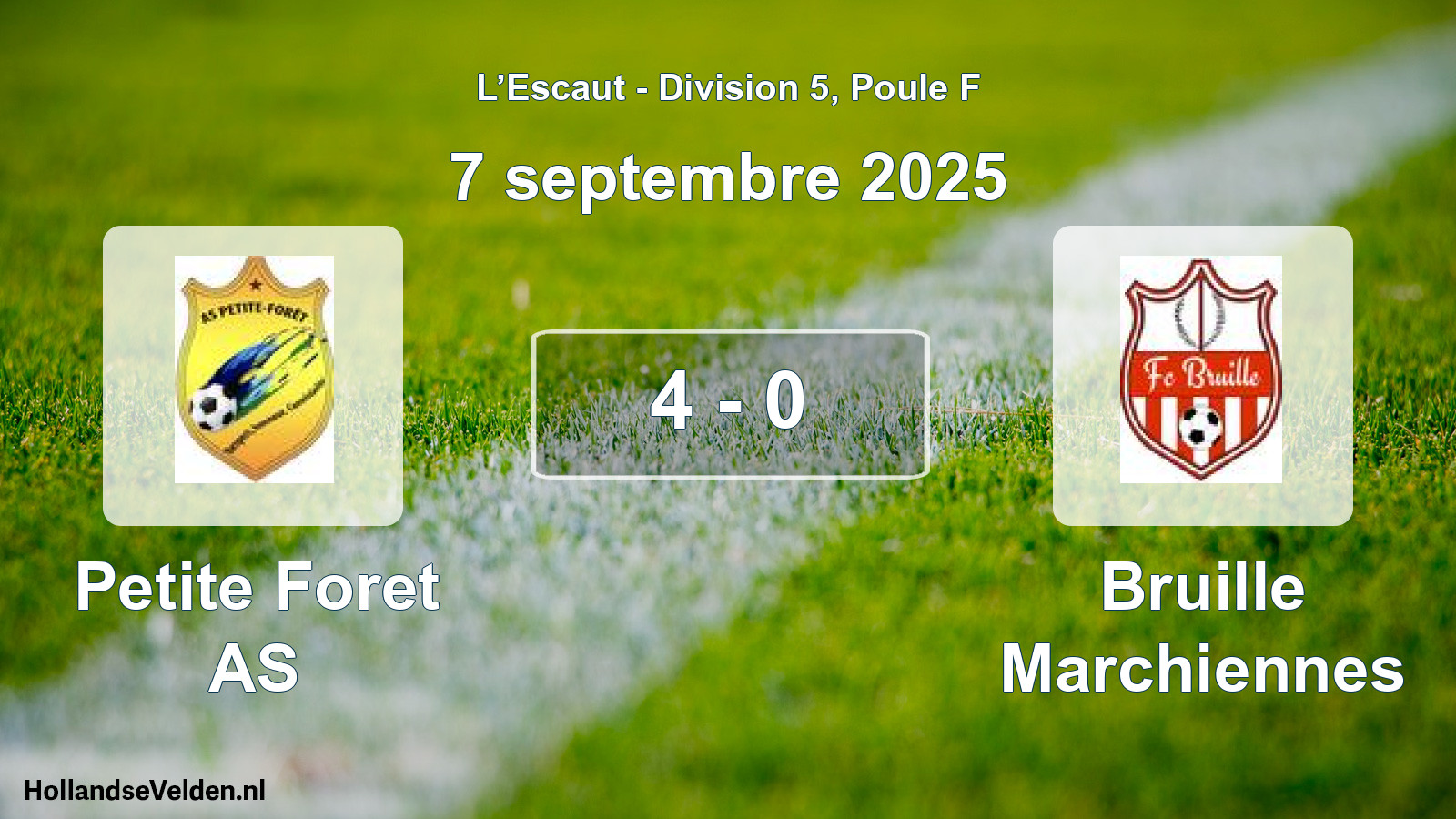 Match joué: Petite Foret AS - Bruille Marchiennes 4 - 0 (7 septembre 2025)